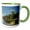 Green/White, variant on , Canada, Ontario, Grundy Lake Pp. Muskoka Chairs on Lake Dock., 15oz Two-tone Blue Mug
