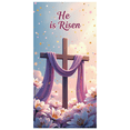 thumbnail image 1 of He is Risen Floral Cross Easter Celebration Banner Church Decor Spring Religious Backdrop Christian Event Decoration Resurrection Sunday, 1 of 4