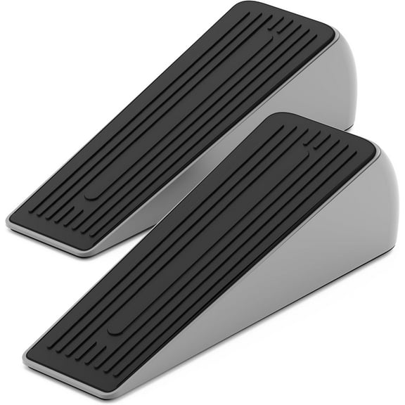 Heavy Duty Zinc Alloy Door Stop Wedge, 2-Pack Extra Large Door Stopper for Indoor & Commercial Use, Works on Carpet, Tile, Concrete - Secure Door Holder for Kids & Pets Safety