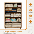 thumbnail image 4 of CQSXDA 5 Drawer Dresser on Wheels Rustic Style Rolling Storage Cabinet for Bedroom Closet Organizer 30.71" W, 
Rustic Brown, 4 of 6