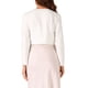 thumbnail image 3 of Cardigan corto de manga larga INSPIRE CHIC para mujer con cuello de contraste, bolero, blusas casuales de trabajo XL, blanco, 3 of 6