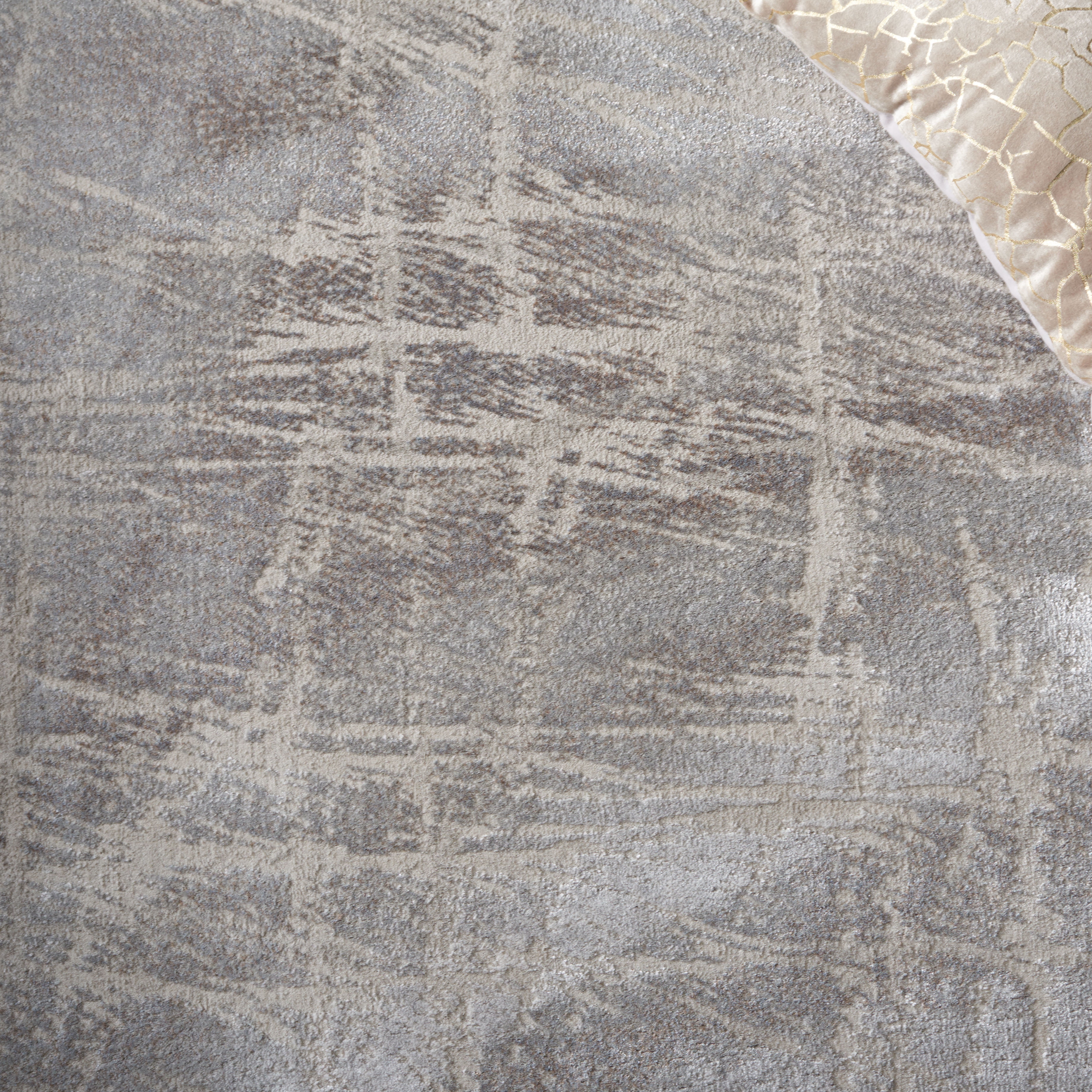 SAFAVIEH Platinum Malandra Abstract Area Rug, Gray/Light Gray, 6'7" x 6'7" Round