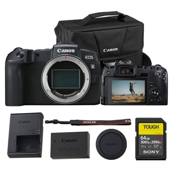 Canon EOS RP Mirrorless Camera (Body Only) – Full-Frame 26.2MP CMOS Sensor, Dual Pixel Autofocus (3380C002)   64GB Memory Card   Shoulder Bag
