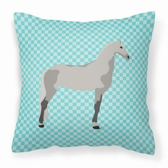 Carolines Treasures BB8082PW1818 Orlov Trotter Horse Blue Check Fabric Decorative Pillow, 18 x 18 in.