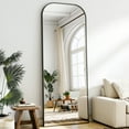 thumbnail image 2 of BEAUTYPEAK Miroir Pleine Longueur à Sommet Arrondi 21"x57 Pouces Miroir sur Pied, Noir, 2 of 9