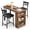 Retro color, variant on Space-Saving 3-Piece Dining Table Set for 2 – Extendable Counter Height Bar Table with Cushioned Stools & Storage Shelves – Modern Kitchen or Apartment Furniture, Black