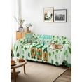 thumbnail image 3 of Happy St. Patrick's Day Couch Cover, Green Gnomes Lucky Leaves Clovers Sofa Cover Blanket for 2 Seat Cushion, Sectional Sofa Slipcover Furniture Protector for Living Room Bedroom 71''x102'', 3 of 9