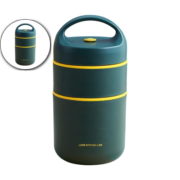 Dvruxg Stainless Steel Food Jar, Insulated Food Jar Stainless Steel Vacuum Soup Container, Double Wall Vacuum Sealed Insulated Food Storage Container with Carry Handle Lid