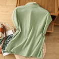 thumbnail image 4 of Timegard Summer Tops for Women Cap Sleeve Comfy Button down Shirts Casual Loose Lapel Neck Tee Fashion, 4 of 8
