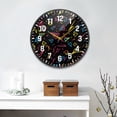 thumbnail image 2 of Yayeee Wall Clock Battery Operated 9.5" Silent Quartz Non-Ticking for Living Room Decor, Black Neon Lightning, 2 of 8