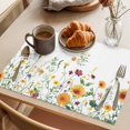 thumbnail image 3 of Placemat Set of 6 Watercolor Sunflower Placemats for Dining Table Flower Leaf Washable Table Mats for Kitchen and Party Decor Indoor & Outdoor Use, 3 of 8