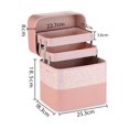 thumbnail image 1 of Cosmetic bag cosmetic storage bag Cosmetic Storage Box PU Leather Large High Capacity Portable Toiletry Bag for Travel Pink 3 Layers Heightened ANGGREK Otros, 1 of 8