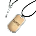 thumbnail image 2 of Dragonfly Vintage Insect Military Dog Tag Pendant Necklace with Cord, 2 of 4