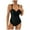 Black, variant on WREESH Womens One Piece Swimsuits Fashion Casual Fold Conservative Bandage Solid Color Swimsuit Sleeveless Bathing Suits Red