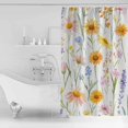 thumbnail image 4 of Extra Long Shower Curtain 72x96 Inch, Yellow Daisies Floral Shower Curtain Waterproof Bathroom Decor Spring Botanical Farmhouse Fabric Bath Curtain Set Accessories with Hooks, 4 of 6