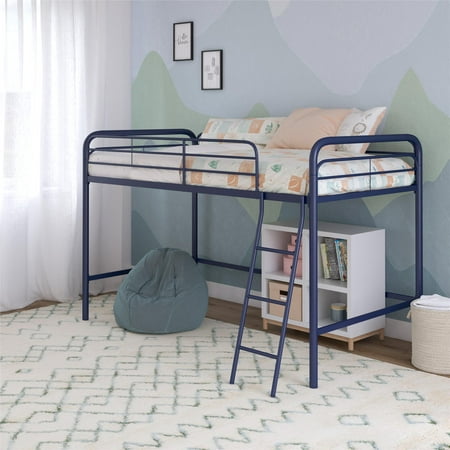 DHP Jett Junior Twin Metal Loft Bed, Navy