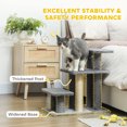 thumbnail image 4 of PawHut 3-Tier Dog Stairs with Sisal Scratching Post for Small Pets, Grey, 4 of 10