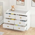 thumbnail image 2 of DSstyles Dresser for Bedroom with 6 Drawers, Wide Chest of Drawers with Changing Table Top, Nursery Storage Organizer for Infant with Power Outlets, Changing Pad & Removable Top, 2 of 9