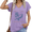 Purple, variant on Women's V-Neck Raccoon Graphic T-Shirt Cute Animal Print Short Sleeve Tee Casual Summer Loose Fit Top