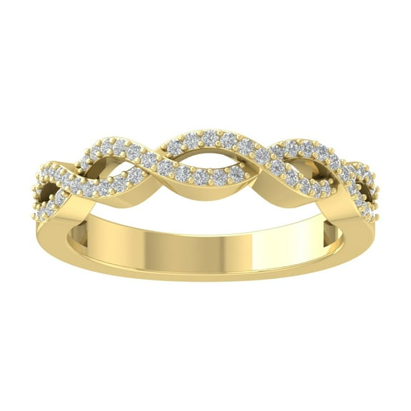 Araiya 10K Yellow Gold Diamond Infinity Band Ring (1/5 cttw, I-J Color, I2-I3 Clarity), Size 6.5
