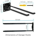 thumbnail image 2 of Garage Hook Hangers 2 Pcs, Shovel Holder Wall Mount, Rake Racks, Upgraded Ladder Hanger, Heavy Duty Folding Chair Rack, Garden Tool Hooks for Hanging Yard Tools, Ladders, Bikes and More, 2 of 7