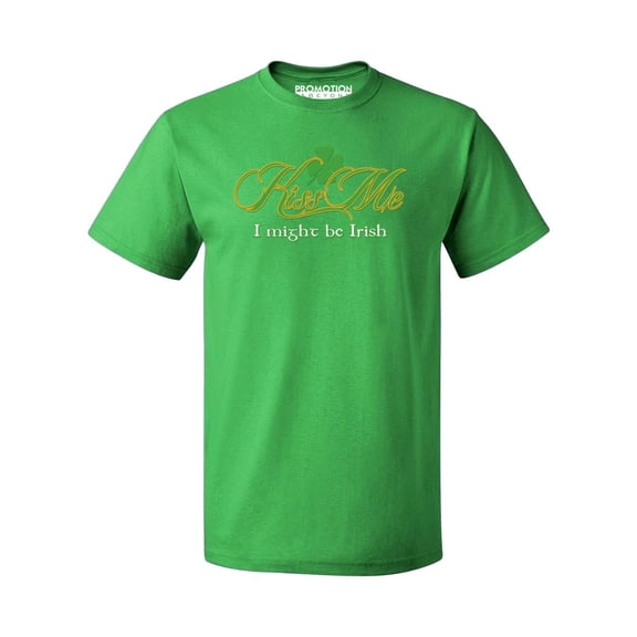 P&B Kiss Me I Might Be Irish Men's T-shirt, XL, Green