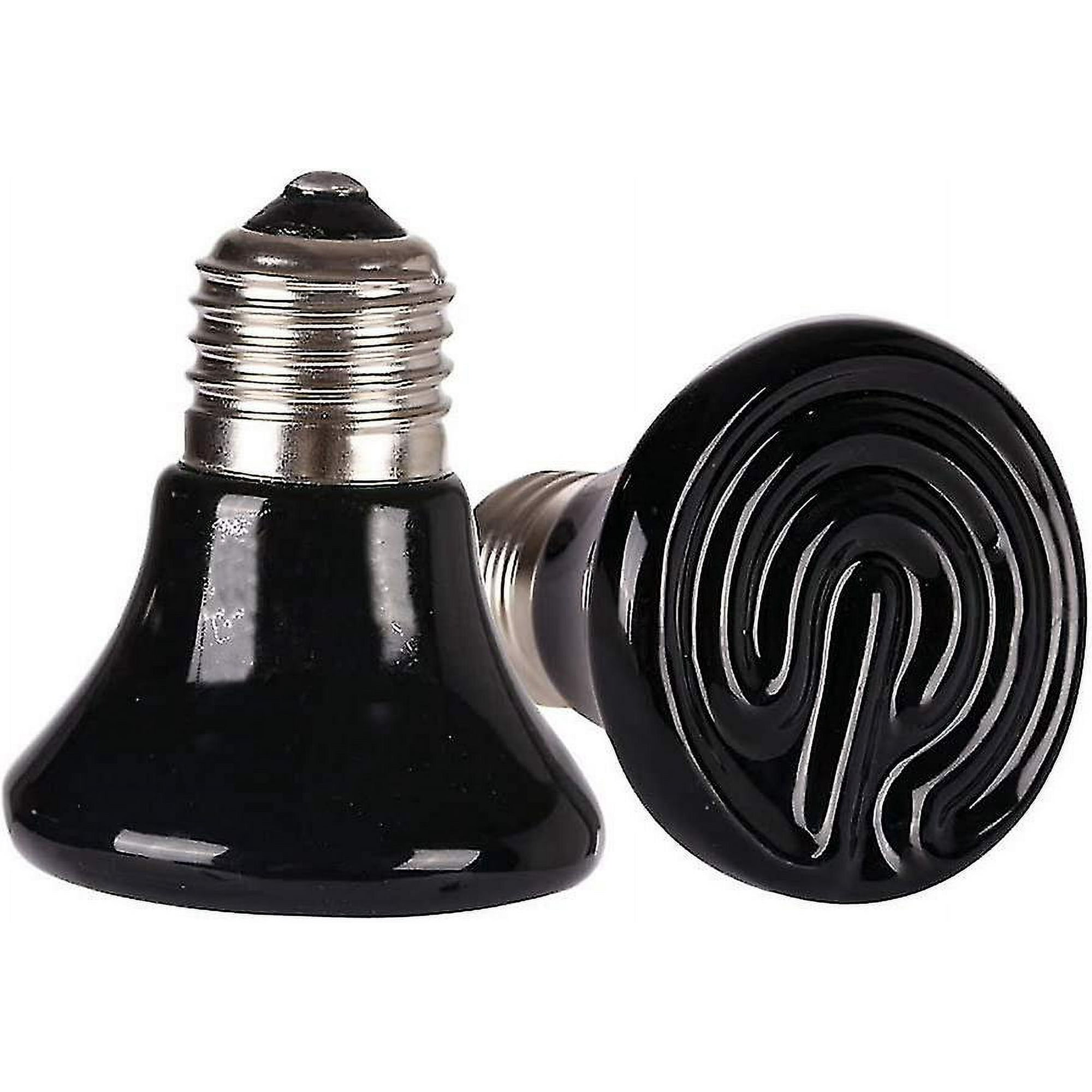 25 Watt Mini Reptile Heating Bulbs 2 Pack Infrared Ceramic Heaters No Light Black Walmart