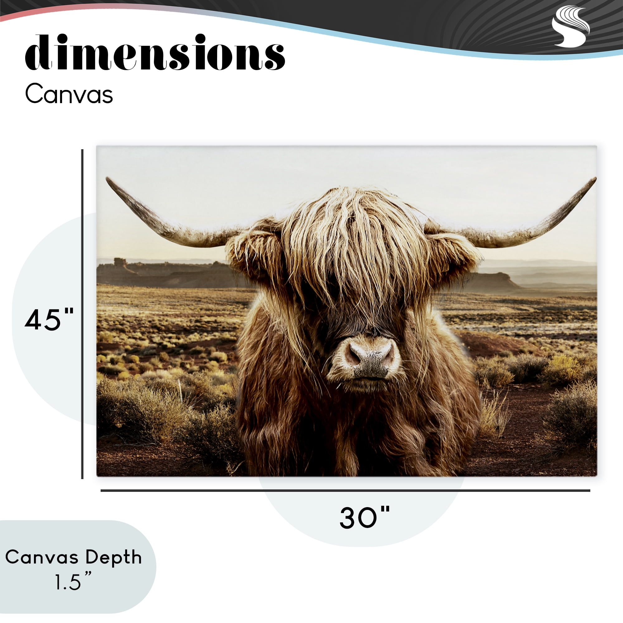 Stupell Industries Rugged Vegetation Cattle Portrait Canvas Wall Art, design by CAD Designs