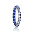 thumbnail image 2 of Blue Sapphire 2.5mm Eternity Band Ring 925 Sterling Silver Gemstone Jewelry For Women Gift By KIRAN FINE JEWELS, 2 of 5