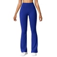 thumbnail image 5 of UJNDER Women's Scrunch Flare Leggings V Back Lifting Wide Leg High Waist for Gym Workout Yoga Pants Blue XL, 5 of 7