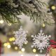 thumbnail image 2 of 6 piezas de adornos navideños de copo de nieve, decoraciones acrílicas de copos de nieve navideños, colgante de árbol de Navidad con cuerda para fiestas navideñas de invierno, decoración DIY, 2 of 4