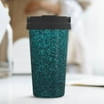 thumbnail image 6 of Lsque Navy blue sparkling Pattern Travel Coffee Mug 16oz: Insulated Coffee Cup with Leakproof Lid, Coffee Tumbler, Reusable Coffee Cups with Seal Lid, 6 of 8