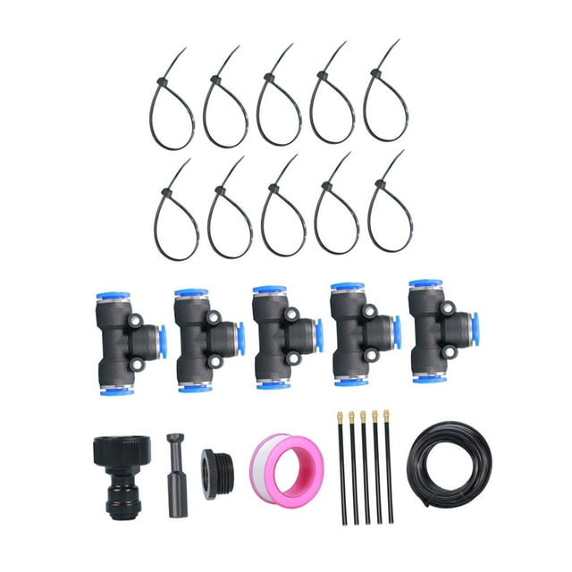 Kit del de riego por goteo herramienta de jardinería rápida Accesorios flexibles de riego de jardín Ajustable para la cama de flores 5m set