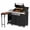 4 Burners Black, variant on Outdoor Kitchen Grill with 5-Burner , Side Burner and Sink, 52,000 BTU Stainless Steel Propane Grill, Storage Cabinet, LPG/NG Convertible, Black