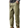 thumbnail image 1 of FRSASU Pantalon Cargo à Jambe Droite pour Hommes, Extensible, Taille Ample, Polyvalent, Athlétique, Randonnée, Golf, avec Poches, Vert Armée, 1 of 9