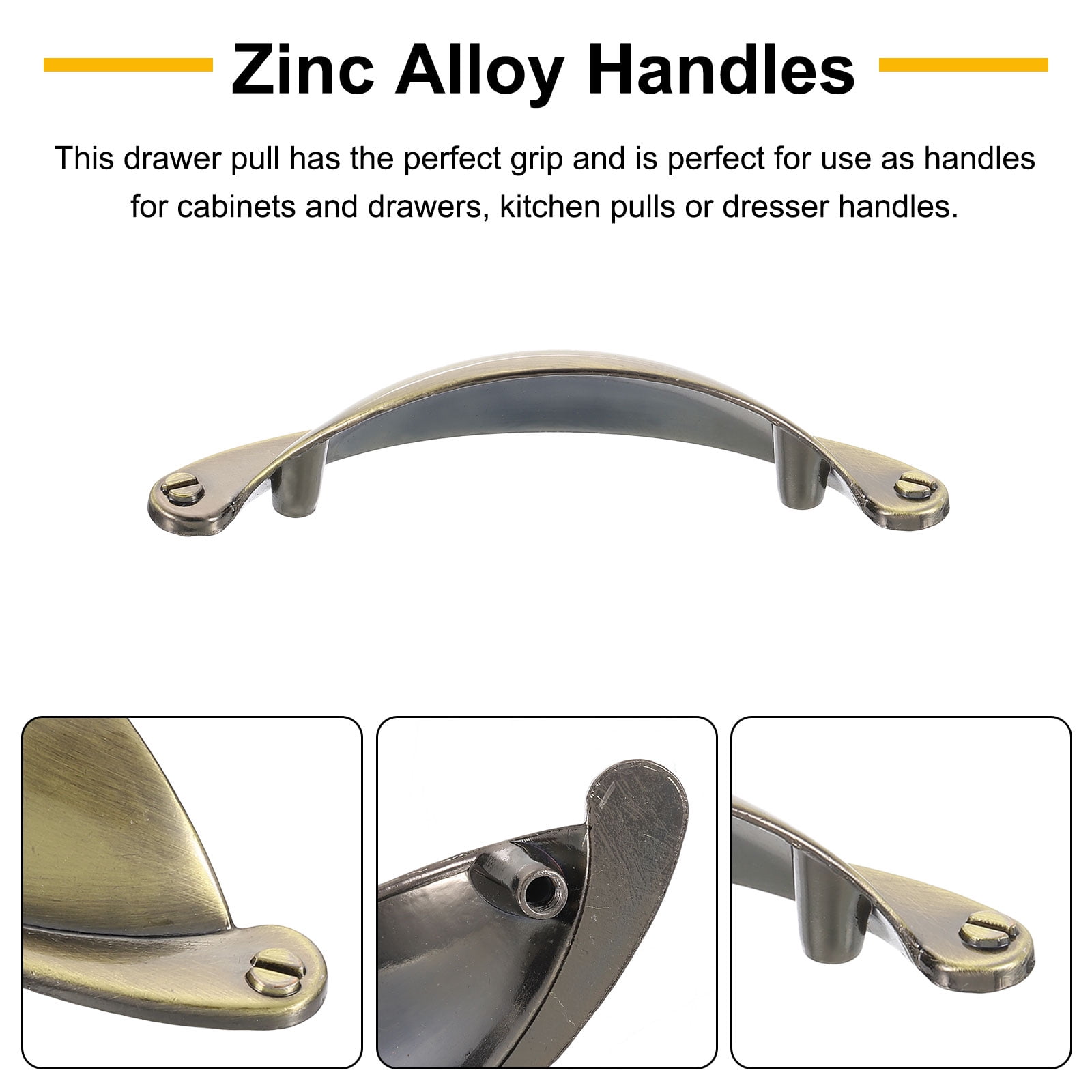 Unique Bargains Zinc Alloy Brushed Cup Pull with Screws for Cabinet and Dresser Red Bronze