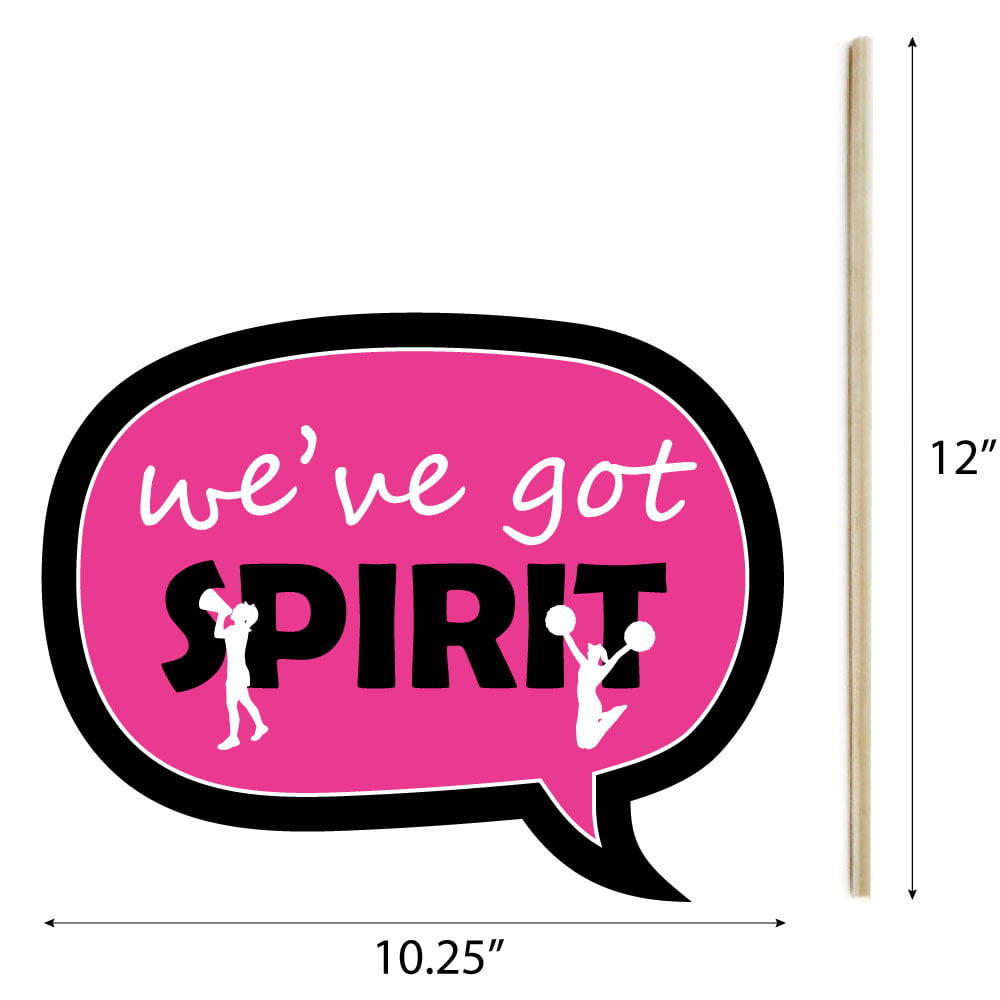 We/'ve Got Spirit Printed on Sturdy Material Personalized Birthday or Cheer Party Selfie Photo Booth Picture Frame /& Props Cheerleading