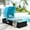 Blue, variant on Set of 3 Rattan Chaise Lounge Chairs with Side Table, Outdoor Reclining Chairs Set W/Adjustable Backrest and Removable Cushions, Chaise Lounge Furniture Set for Poolside Beach Garden Patio