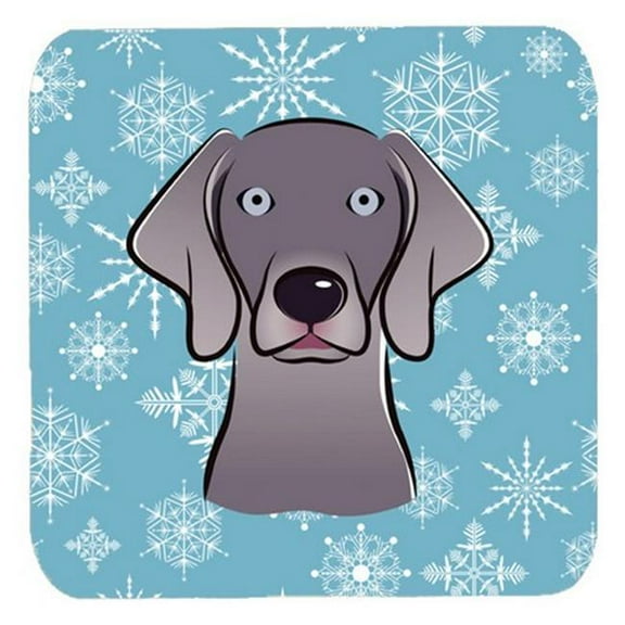 Snowflake Weimaraner Foam Coasters, Set Of 4