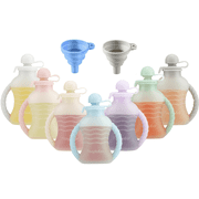 PandaEar 7 Pack Reusable Silicone Baby Food Pouches, Washable Freezer Squeezable Pouch for Toddler Kids, BPA-Free Silicone Refillable Baby Food Storage, 4oz