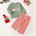 thumbnail image 2 of KPOPLK Toddler Baby Boy Christmas Clothes Infant Graphic Print Outfit Long Sleeve Sweatshirt Tops and Pants Outfit Set,Size 12-18 Months, 2 of 9
