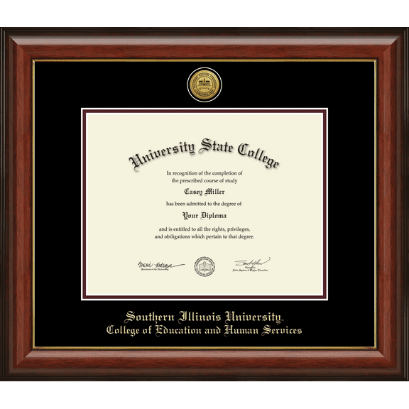 Southern Illinois University Carbondale College of Education and Human Services Diploma Frame, Document Size 11" x 8.5"