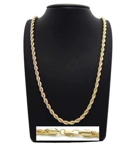 5mm Rope Chain Necklace 14k Yellow Gold 