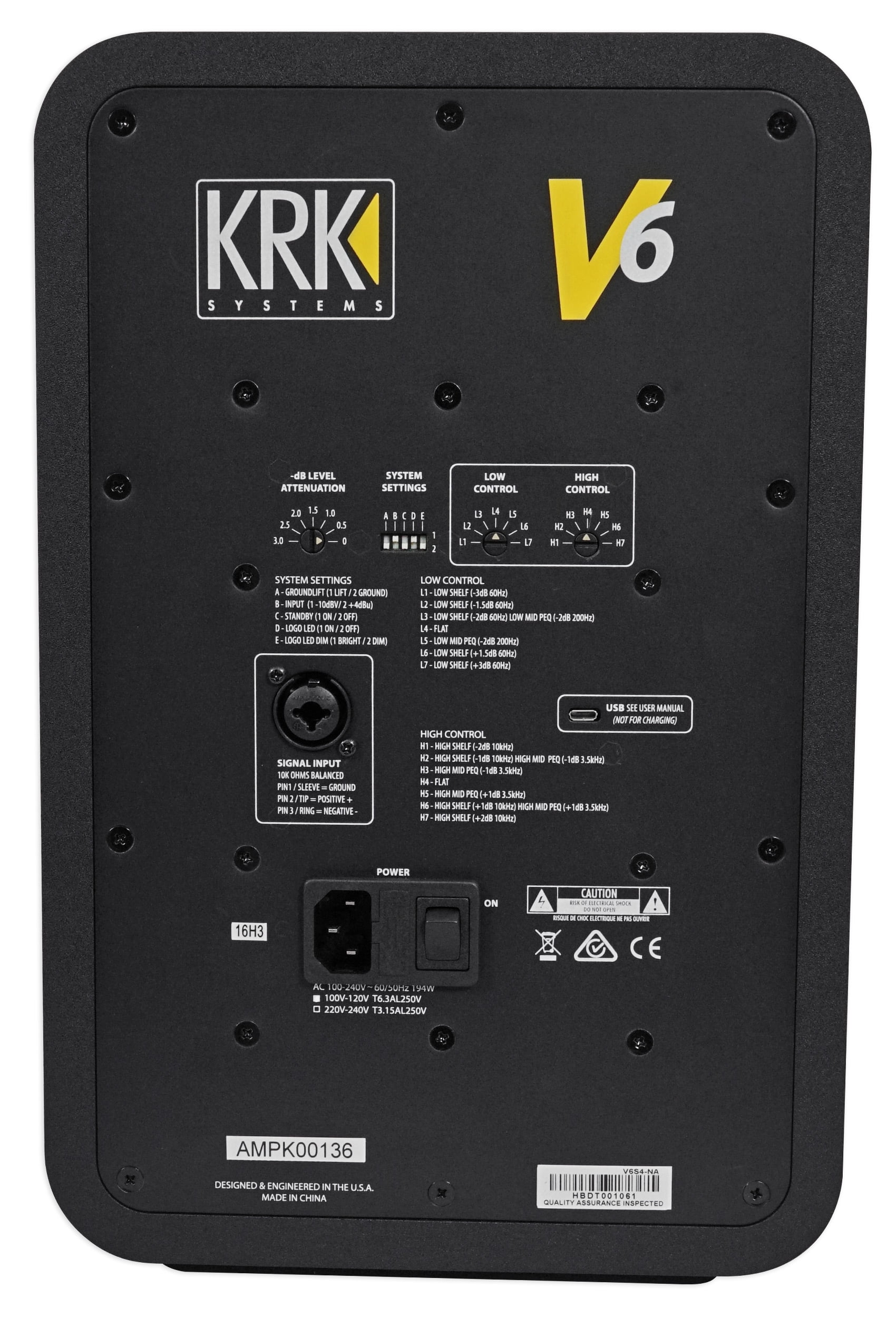 KRK V6S4-NA 6" Powered Studio Monitor+Mic+Mount+Shield+Headphones+Pads