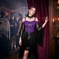 thumbnail image 6 of Goth Dress for Women 2026 Retro Cocktail Batwing Halloween Evening Fashion Plus Size Renaissance Medieval Dresses Dark Purple 2XL, 6 of 7