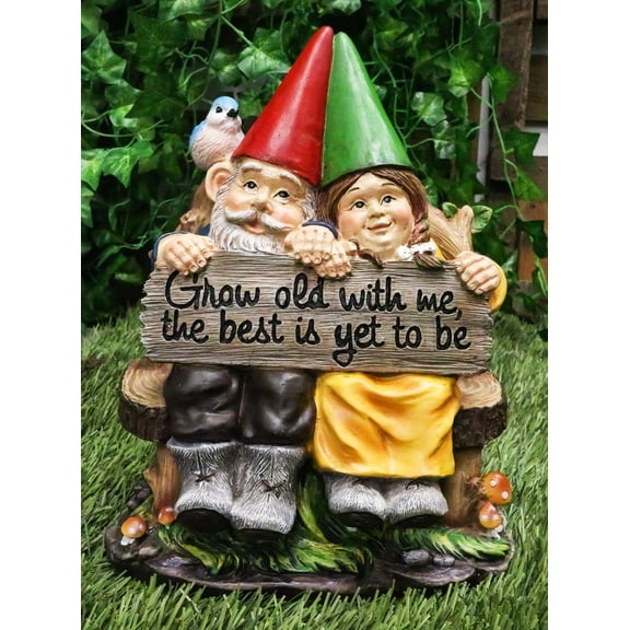 Atlantic Collectibles 11" MR AND MRS GNOME Garden Statue, UV Resistant