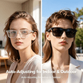 thumbnail image 3 of HBMYN Ai Smart Glasses for Men&Women – Powered,164+ Languages Translation and Photochromic Lens,Meeting Assistant,Glasses W/ Music&Hands-Free Calling,Uv&Blue Light Protection, 3 of 7