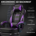 thumbnail image 5 of LUCKRACING Gaming Chair with Footrest, Big and Tall Game Chair 350lb Racing Style Computer Chair, Ergonomic Executive Office Chair High Back with Lumbar Support and Recliner, Purple, 5 of 7