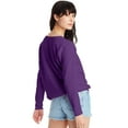 thumbnail image 3 of Hanes EcoSmart Women's Fleece Sweatshirt, V-Notch Violet Splendor Heather M, 3 of 4