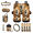 Forest Wolf Print, variant on Chririnla Horse & Sunflower Decoration with Geometric Borders Automobile Seat Cover Sets, with Car Seat Covers Car Safety Belt Pad Water Cup Pad Car Organizer Bag Car Rear View Mirror Cover